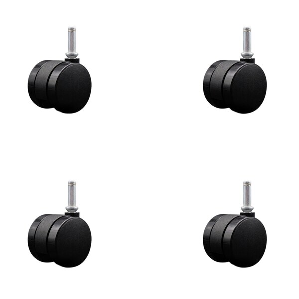 Service Caster 2'' Office Chair Casters Nylon Twin Wheel 7/16'' Grip Ring Stem , 4PK SCC-UHGR02S50-NYS-716176-4 - main